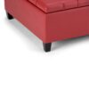 Harrison - Coffee Table Storage Ottoman - Crimson Red - Image 5