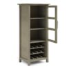 Avalon - High Storage Wine Rack Cabinet - Distressed Gray - Image 3