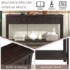 Rustic Entryway Console Table Long Sofa Table With Two Different Size Drawers And Bottom Shelf For Storage - Espresso - Image 5
