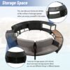 Spa Surround Spa Frame Patio Rattan Sofa Set With Storage Spaces, Mini Sofa And Comfortable Cushion For Patio, Backyard - Gray - Image 5