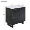 Bathroom Vanity Set With Sink, Combo Cabinet, Bathroom Storage Cabinet, Solid Wood Frame - Black - Image 8