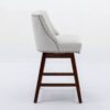 Counter Height Swivel Barstools, Upholstered Bar Stools (Set of 2) - Ivory - Image 4