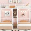 Full Over Twin & Twin Triple Bunk Bed With Drawers, Multi-Functional Frame With Desks And Shelves In The Middle - White - Image 15