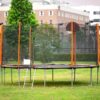 14Ft Powder-Coated Advanced Trampoline With Basketball Hoop Inflator And Ladder (Outer Safety Enclosure) - Orange - Image 8