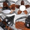 20" Downrod Mount Ceiling Fan LED 18W 3 Cct 5 ABS Blades DC Motor With Hanging And Hook For Outside Patios Pergola - Black - Image 3