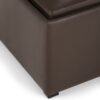Avalon - Square Coffee Table Storage Ottoman - Chocolate Brown - Image 9