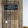 Floating Coffee Bar Shelf With Coffee Pod Holder, Hooks And Storage Shelf - Black - Image 2