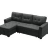Kinsley - Sleeper Sectional Sofa Chaise With USB Charger And Tablet Pocket - Dark Gray - Image 6