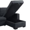 Lucas - Linen Sleeper Sectional Sofa With Reversible Storage Chaise - Dark Gray - Image 4