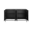 Accent Lacquered 4 Door Wooden Cabinet Sideboard Buffet Server Cabinet Storage Cabinet, For Living Room, Entryway, Hallway, Office, Kitchen And Dining Room - Matte Black - Image 11