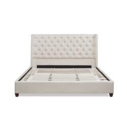 Manhattan - King Shelter Platform Bed Frame - Light Beige