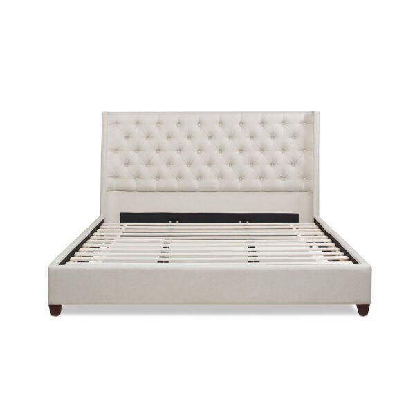 Manhattan - King Shelter Platform Bed Frame - Light Beige