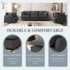 3 Piece Living Room Set Modular Sectional Couch Upholstered 3 Seater Sofa & 2 Armchairs 5 Seat - Gray - Image 6