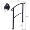 Handrails For Outdoor Steps, Fit 1 Or 3 Steps Outdoor Stair Railing, Flexible Front Porch Hand Rail, Transitional Handrails For Concrete Steps Or Wooden Stairs - Black - Image 10