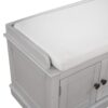 Storage Bench With 4 Doors And Adjustable Shelves, Shoe Bench With Removable Cushion For Living Room, Entryway - Gray Wash - Image 7