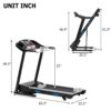 Treadmills For Home, Electric Treadmill With Automatic Incline, Foldable 3.5Hp Workout Running Machine Walking, Double Running Board Shock Absorption Pulse Sensor Bluetooth Speaker App Fitshow - Black - Image 2