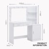 Vanity Desk With Mirror And Lights, 46.4In Dressing Table With 2 Large Drawer & Large Vertical Organizer, 3 Level Dresser & 3 Lighting Modes Adjustable Brightness, Suitable For Bedroom - White - Image 6