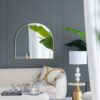 Arched Decorative Accent Mirror With Iron Frame, Wall Deor For Bathroom, Bedroom, Entryway, Mantel - Gold - Image 4