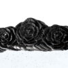Hand Carved Rose Antique Mirror Frame, Large Arch Mirror Wall Decor For Living Room, Bathroom, Entryway - Black - Image 7
