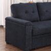 Lucca II - Woven Fabric Reversible Sleeper Sectional Sofa With Storage Chaise and Pocket Coil Seating - Dark Gray - Image 4