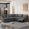 Power Recliner Corner Sofa Home Theater Reclining Sofa Sectional Couches With Storage Box, Cup Holders, USB Ports And Power Socket For Living Room - Dark Gray - Image 9