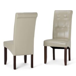 Cosmopolitan - Deluxe Tufted Parson Chair (Set of 2) - Satin Cream