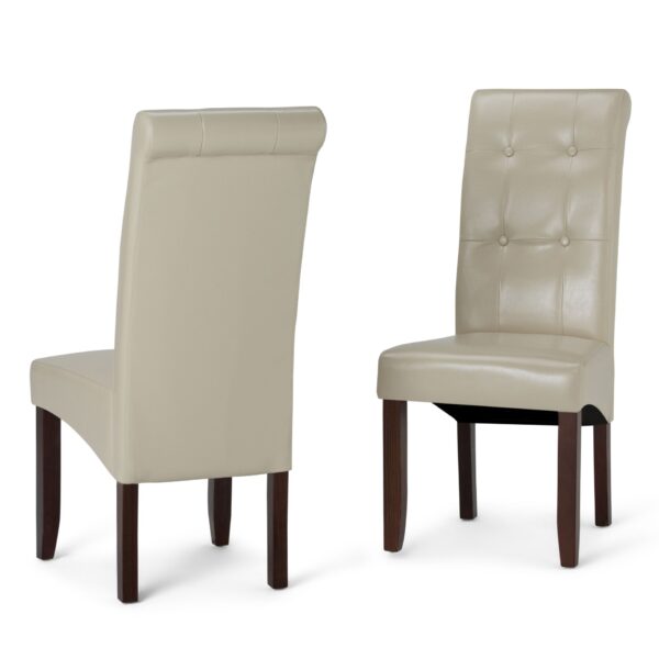 Cosmopolitan - Deluxe Tufted Parson Chair (Set of 2) - Satin Cream