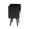 15.75" Rattan End Table With Drawer And Solid Wood Legs, Modern Nightstand, Side Table For Living Room, Bedroom - Black - Image 10