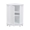 Bathroom Cabinet Triangle Corner Storage Cabinet With Adjustable Shelf Modern Style - White - Image 20