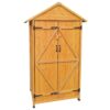Wooden Shed Natural For Backyard Garden Big Spire Tool Storage - Natural - Image 4