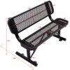 4' Outdoor Steel Bench With Backrest - Black - Image 3
