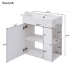 Modern Floating Bathroom Vanity With Ceramic Basin Perfect For Small Bathrooms, Right Side Storage - White - Image 15
