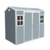 8 X 4Ft Resin Outdoor Storage Shed With Two - Window And Double - Door, Plastic Shed With Floor For Gargen, Patio, Yard, Lawn - Gray - Image 3