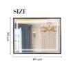 40*30" LED Bathroom Beveled Mirror, 3000 - 6000K Gradient Front And Backlit LED Mirror For Bathroom, 3 Colors Dimmable, Ip54 Enhanced Anti - Fog, Hanging Plates Wall Mount Lighted Mirror - Gray - Image 11