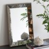 Antique Rectangle Mirror With Floral Accents, Mirrored Display Tray, Hanging Wall Mirror - Silver - Image 7