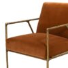 Aerin - Hammered Brass Upholstered Accent Arm Chair - Burnt Orange - Image 8