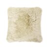 Astrid - Square New Zealand Sheepskin Accent Throw Pillow Cover With Feather Insert - Taupe / Natural - Image 3