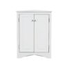 Triangle Bathroom Storage Cabinet With Adjustable Shelves, Freestanding Floor Cabinet For Home Kitchen - White - Image 16