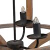 3 Light Wood Drum Chandelier, Hanging Light Fixture With Adjustable Chain For Kitchen, Bulb Not Included - Brown - Image 11