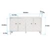 Accent Cabinet 4 Door Wooden Cabinet Sideboard Buffet Server Cabinet Storage Cabinet, For Living Room, Entryway, Hallway, Office, Kitchen And Dining Room - White Wash - Image 11