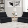 Anna - Velvet Armless Lounge Chair (Set of 2) - Black - Image 5