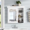 Bathroom Medicine Cabinet With Mirror, Wall Mounted Mirror Cabinet & Storage Organizer, Over The Toilet Storage White Storage Cabinet For Bathroom - White - Image 3