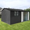10'x12' Garden Sheds Outdoor Storage Sheds With Window - Black - Image 3