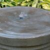 Tall Large Modern Cylinder Ribbed Tower Water Fountain With Rustic Base, Contemporary Antique Green Copper Outdoor Bird Feeder / Bath Cement Fountain - Antique Green - Image 7