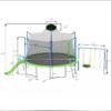 14Ft Trampoline With Slide And Swings, Astm Approved Large Recreational Trampoline With Basketball Hoop And Ladder, Outdoor Backyard Trampoline With Net, Capacity For Kids And Adults - Green / Blue - Image 10