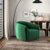 Elise - Mid-Century Modern Swivel Chair - Dark Green - Image 7