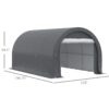 Outsunny - 10' x 16' Carport, Heavy Duty Portable Garage Storage Tent With Large Zippered Door, Anti-Uv Pe Canopy Cover For Car, Truck, Boat, Motorcycle, Bike, Garden Tools, Outdoor Work - Gray - Image 7