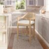 Americana - Mid-Century Modern Cane Back Counter Stool - Ivory White - Image 7