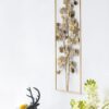 Metal Tree Wall Decor, Vertical Rectangular Flower Wall Accent - Gold - Image 6
