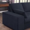 Joshua - Woven Fabric Sectional Sofa With Right Facing Chaise and Console Ottoman - Dark Gray - Image 4